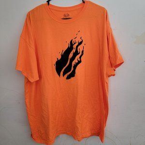 Fruit Of The Loom Mens 2XL Orange Short Sleeve T-Shirt Orange Flame